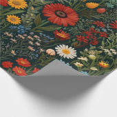  wilde bloemen Rood Sinaasappel Blauw Van Gogh Cadeaupapier (Hoek)