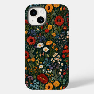 Wilde bloemen Rood Sinaasappel Blauw Wit Paarse Va iPhone 14 Hoesje