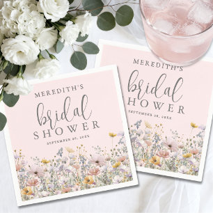 Wilde Bloemen Roze Bruiloft Bridal Shower Servet
