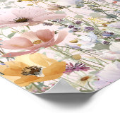Wilde Bloemen Roze Bruiloft Brunch Poster (Hoek)