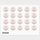 Wilde Bloemen Roze Bruiloft Brunch Ronde Sticker (Vel)