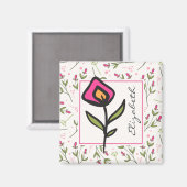 Wilde bloemen - Roze en Oranje Petals - Gepersonal Magneet (Voorkant / Achterkant)