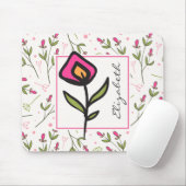 Wilde bloemen - Roze en Oranje Petals - Gepersonal Muismat (Met muis)