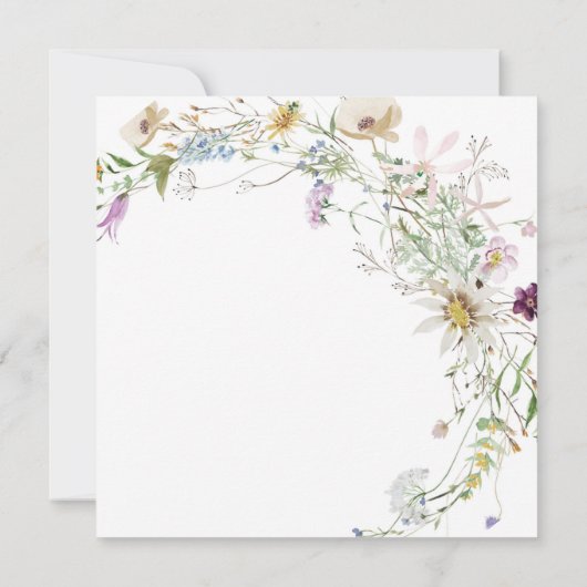 Wilde bloemen Roze en Paars Floral Baby shower Kaart (Achterkant)