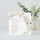 Wilde bloemen Roze en Paars Floral Vrijgezellenfee Kaart (Staand voorkant)