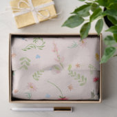 Wilde bloemen Roze Floral Yellow Flowers Ontkoppel Tissuepapier (Geschenk)