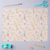 Wilde bloemen Roze Floral Yellow Flowers Ontkoppel Tissuepapier (Craft)