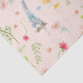 Wilde bloemen Roze Floral Yellow Flowers Ontkoppel Tissuepapier (Detail)