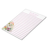 Wilde bloemen Roze gelijnd Notitieblok (Schuin)