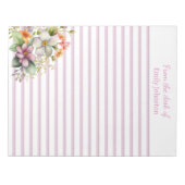 Wilde bloemen Roze gelijnd Notitieblok (Voorkant)