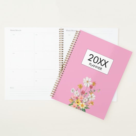 Wilde Bloemen Roze Gepersonaliseerd Planner (Display)