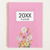 Wilde Bloemen Roze Gepersonaliseerd Planner (Voorkant)