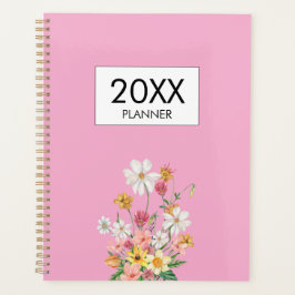 Wilde Bloemen Roze Gepersonaliseerd Planner