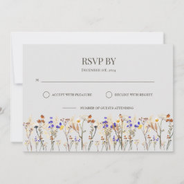 Wilde bloemen RSVP-kaart Kaart