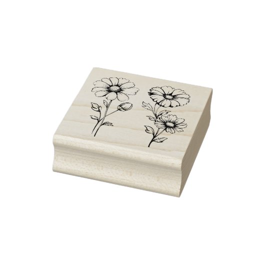 Wilde bloemen rubberstempel (Stempel)