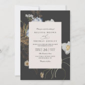 Wilde Bloemen Rustieke Boho Elegante QR Code Trouw Kaart (Voorkant)