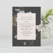 Wilde Bloemen Rustieke Boho Elegante QR Code Trouw Kaart (Staand voorkant)
