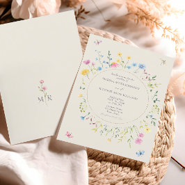 Wilde Bloemen Rustieke Boho Trouw Uitnodiging