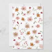 Wilde Bloemen Rustieke Bruiloft Kaart (Achterkant)