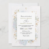 Wilde Bloemen Rustieke Elegante Budget QR Code Bru Kaart (Voorkant)