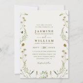 Wilde Bloemen Rustieke Elegante Moderne QR Code Br Kaart (Voorkant)
