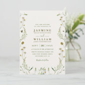 Wilde Bloemen Rustieke Elegante Moderne QR Code Br Kaart (Staand voorkant)