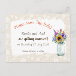 Wilde Bloemen Save The Date Ansichtkaart Aankondigingskaart