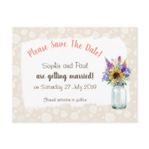Wilde Bloemen Save The Date Ansichtkaart