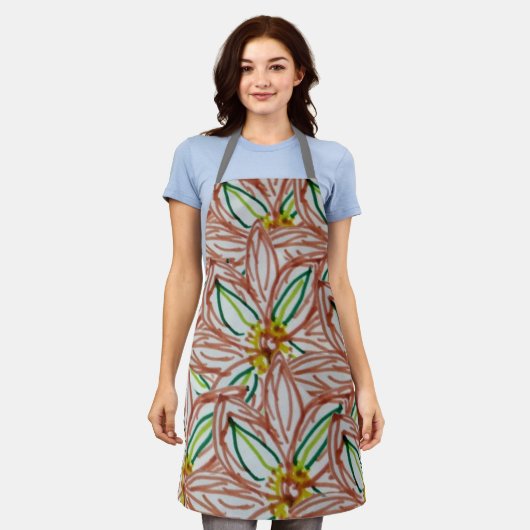 Wilde bloemen schort (Gedragen)