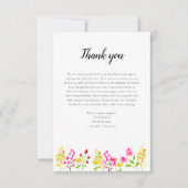 Wilde bloemen Script Danken na de begrafenis Aquar Bedankkaart (Voorkant)