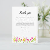 Wilde bloemen Script Danken na de begrafenis Aquar Bedankkaart (Staand voorkant)