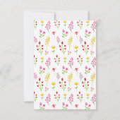 Wilde bloemen Script Danken na de begrafenis Aquar Bedankkaart (Achterkant)