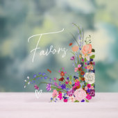 Wilde bloemen script gunsten vrijgezellenfeest acryl bord (Neutraal)