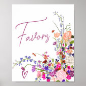 Wilde bloemen script gunsten vrijgezellenfeest poster (Voorkant)