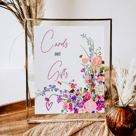 Wilde bloemen script kaarten geschenken vrijgezell poster