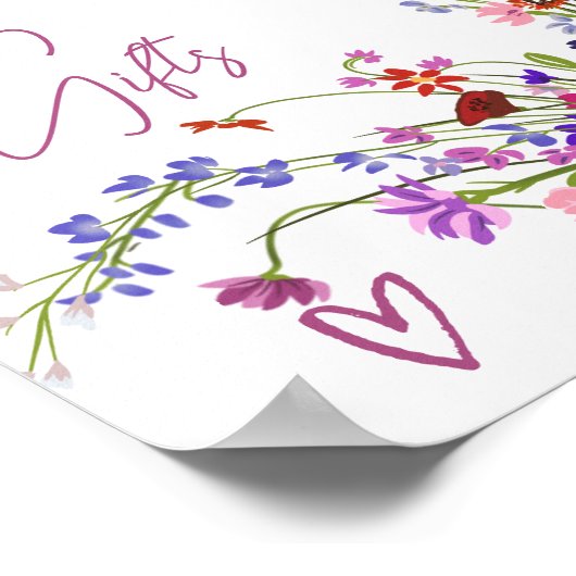 Wilde bloemen script kaarten geschenken vrijgezell poster (Hoek)