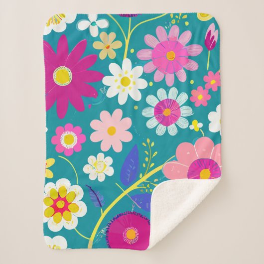 Wilde Bloemen  Sherpa Deken (Voorkant)