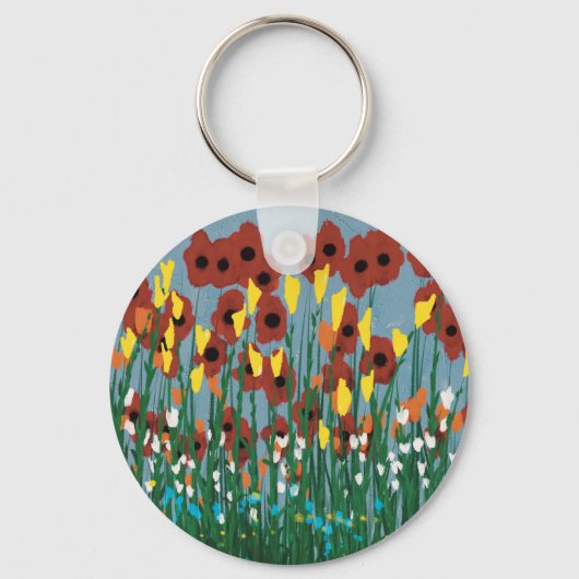 Wilde bloemen sleutelhanger (Voorkant)