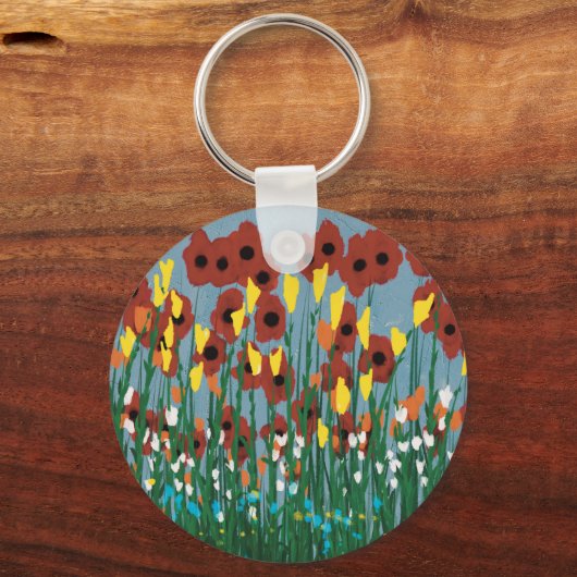 Wilde bloemen sleutelhanger (Voorkant)