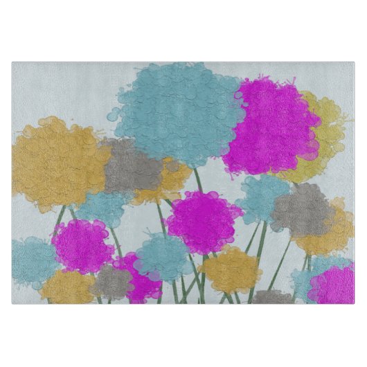  wilde bloemen snijplank (Voorkant)