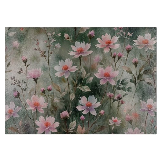  wilde bloemen snijplank (Voorkant)