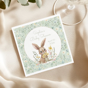 Wilde Bloemen Somebunny Op Weg Baby Shower Servet