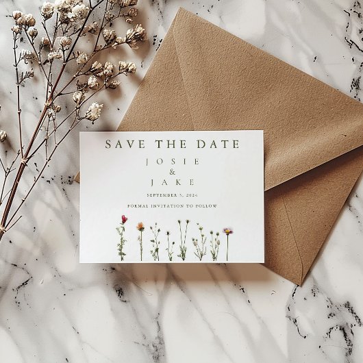 Wilde bloemen sparen de Datum Save The Date