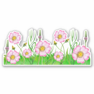 Wilde bloemen sticker