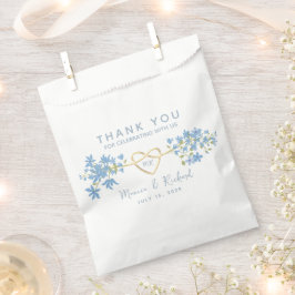 Wilde Bloemen Stofblauw Bruiloft Bedankzakje