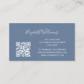 Wilde bloemen Stofblauw | QR-code Visitekaartje (Achterkant)