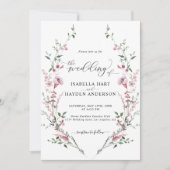 Wilde bloemen stoffig roze alles in één QR-code br Kaart (Voorkant)