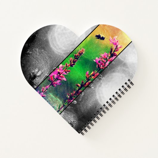 Wilde bloemen Stripe Notitieboek (Achterkant)