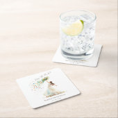 Wilde bloemen strooien bruidsfeest kartonnen onderzetters (Insitu)