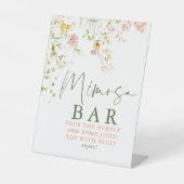 Wilde bloemen Summer Meadow Mimosa Bar Sign Reclamebord Met Voetstuk (Voorkant)
